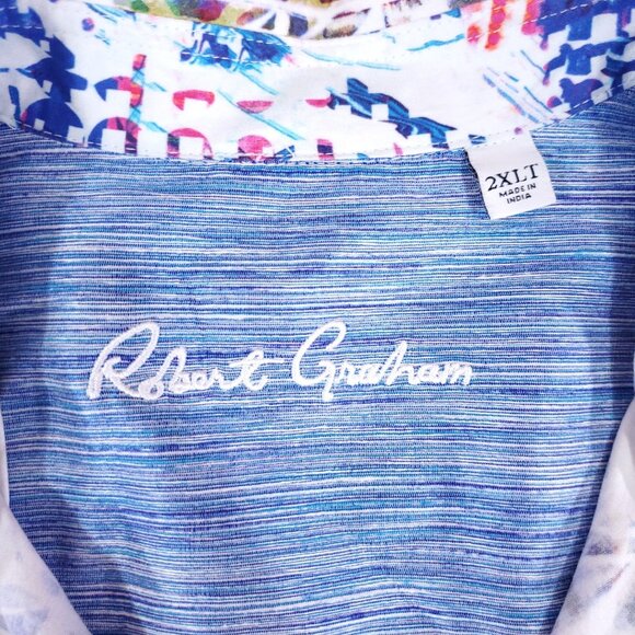 Robert Graham Mens 2XLT Abstract Geometric Colorful Long Sleeve Button Up Shirt - Picture 13 of 16